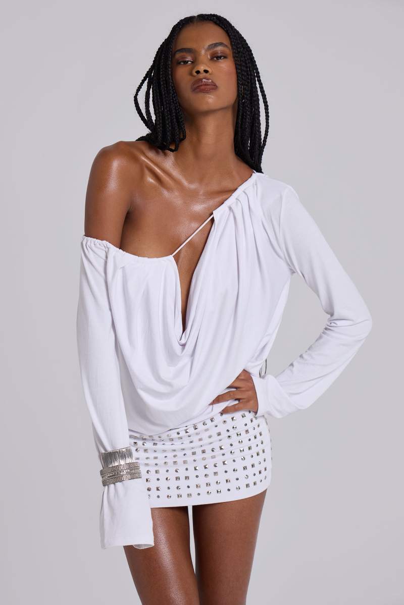 jaded london Arina Studded Mini Dress White