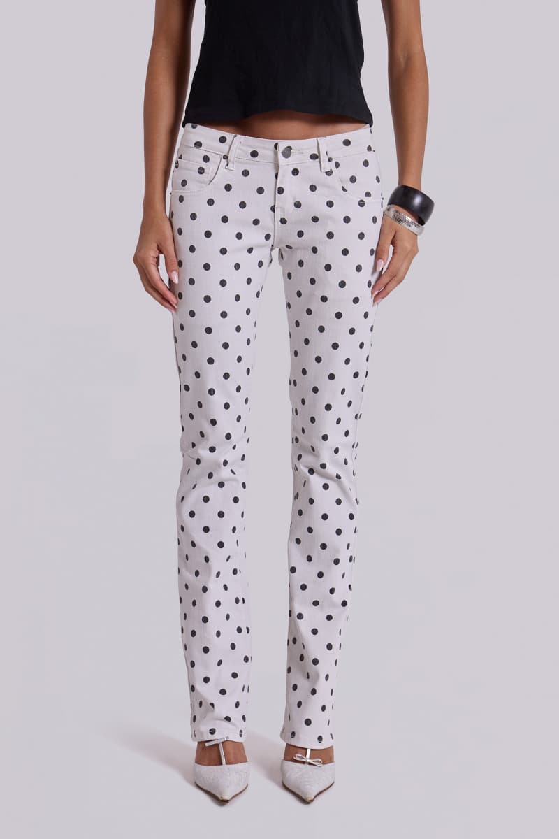 Jaded London Aya Cooper Bootcut Jeans Polka Dot