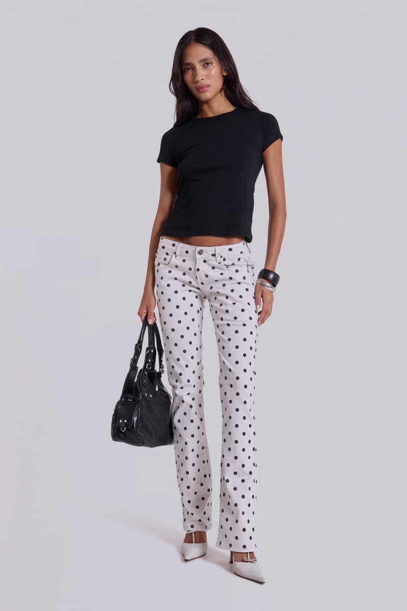 Jaded London Aya Cooper Bootcut Jeans Polka Dot