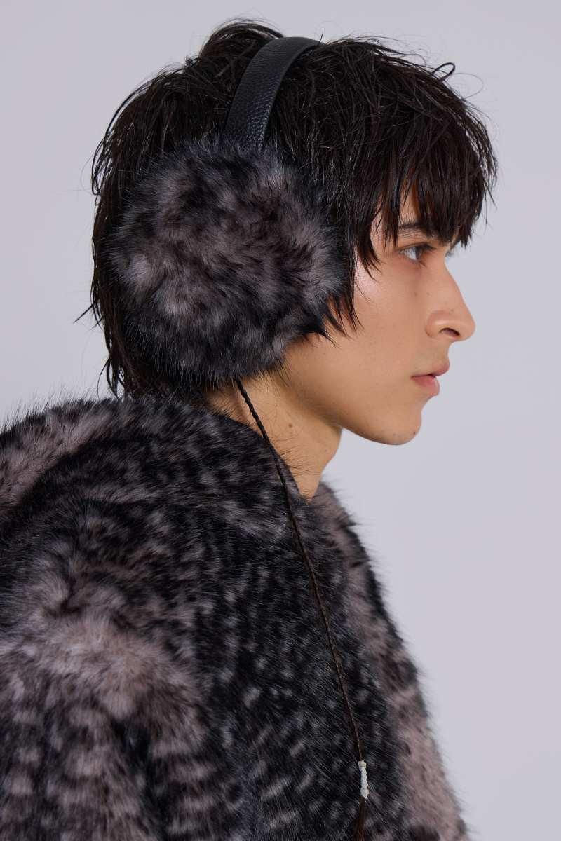 jaded london Biome Faux Fur Earmuffs Grey