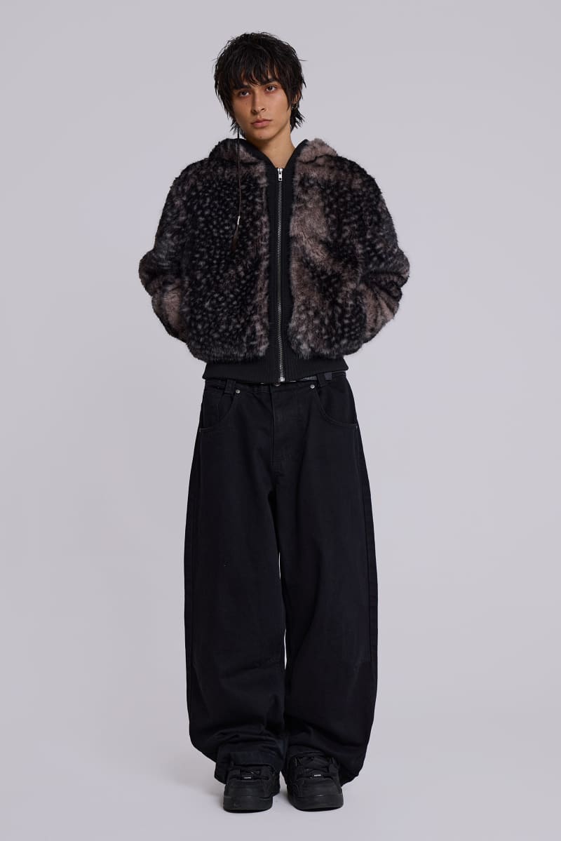 Jaded London Biome Faux Fur Jacket Brown