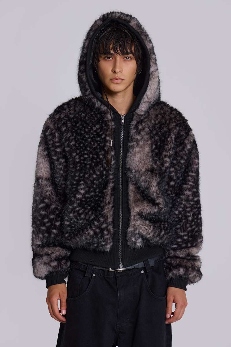 Jaded London Biome Faux Fur Jacket Brown