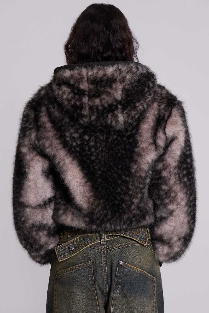 Jaded London Biome Faux Fur Jacket Brown