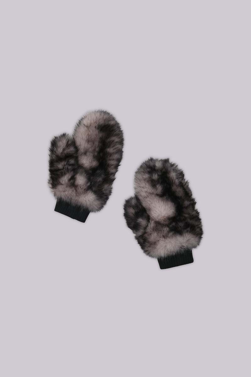 Jaded London Biome Faux Fur Mittens Deer Print
