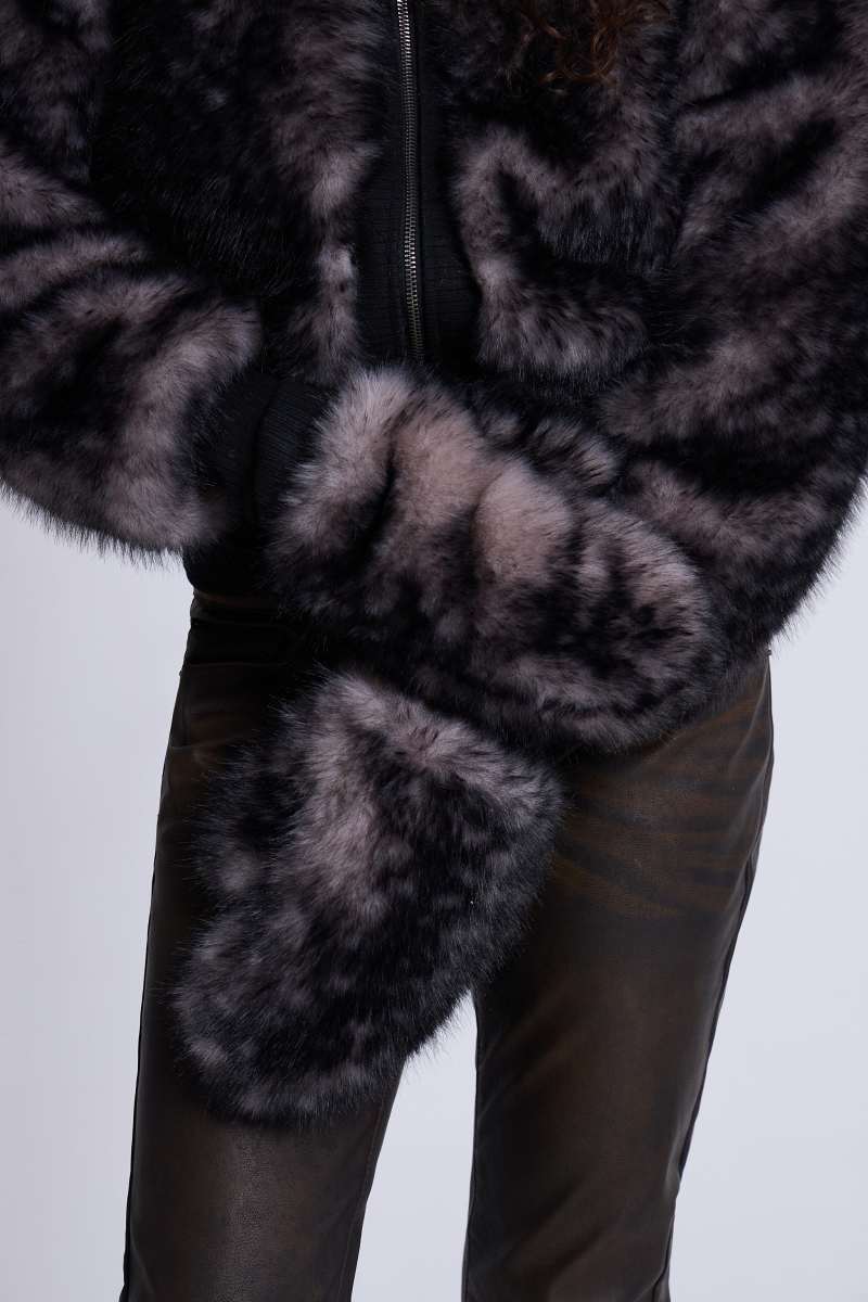 Jaded London Biome Faux Fur Mittens Deer Print