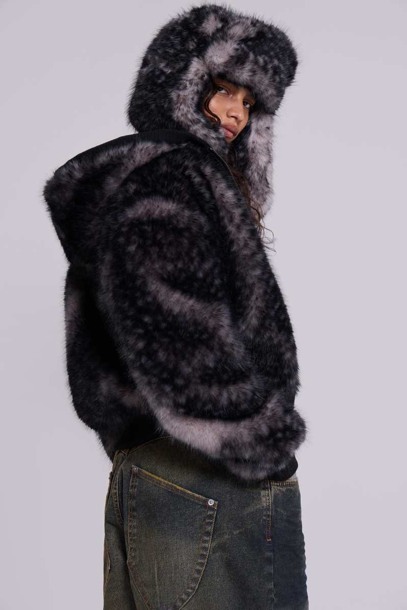Jaded London Biome Faux Fur Trapper Hat Print