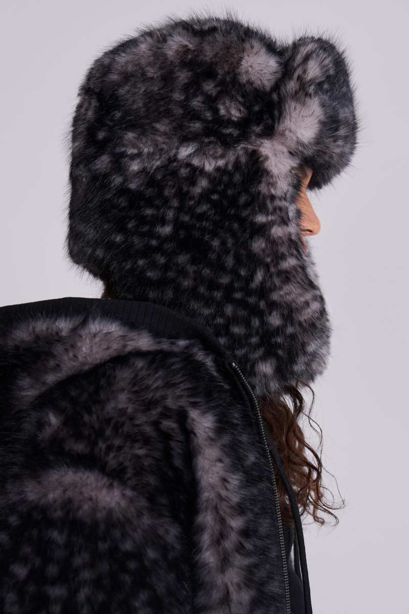 jaded london Biome Faux Fur Trapper Hat Print