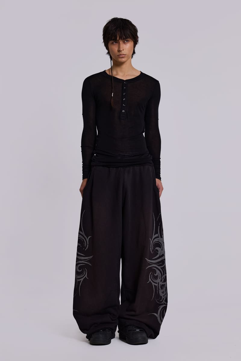 Jaded London Black Baggy Blade Joggers Black