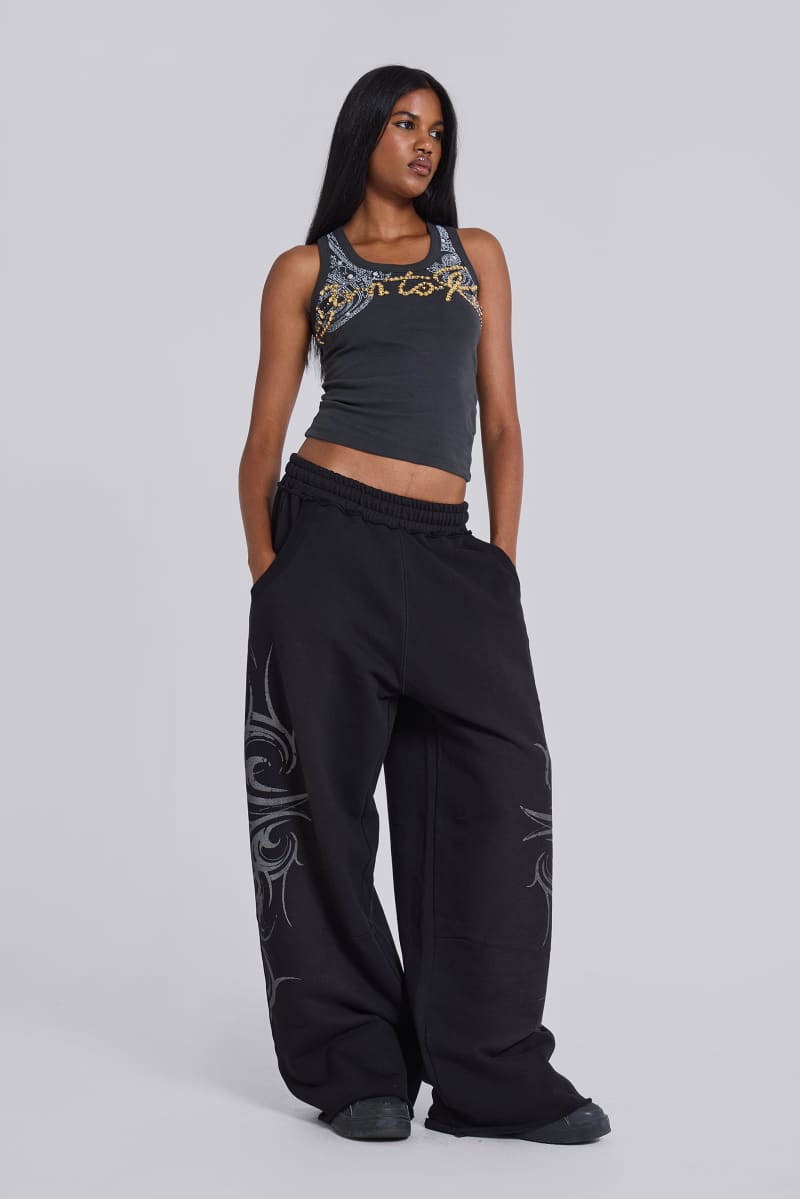 jaded london Black Baggy Blade Joggers Black