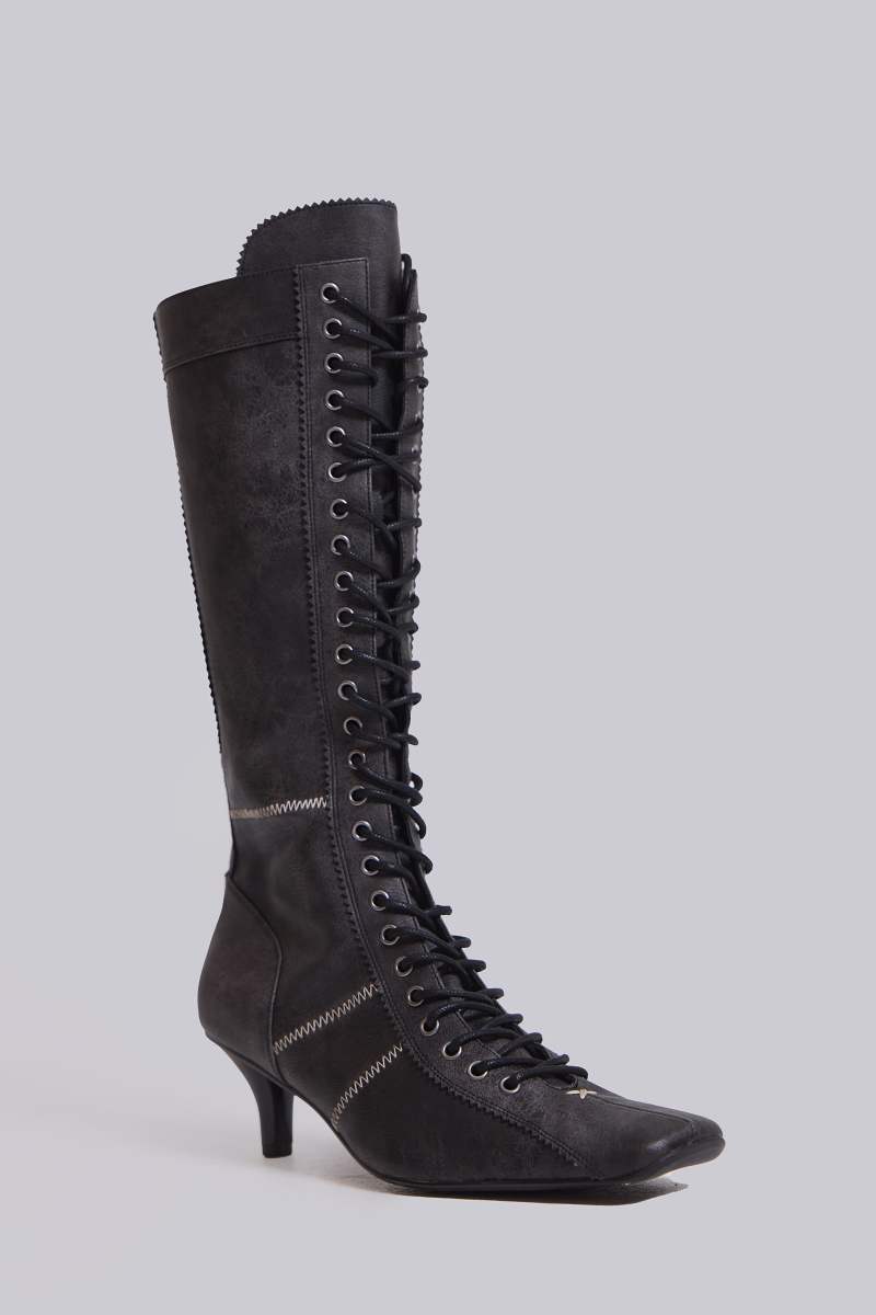 Jaded London Black Brooke Boxing Boot Black