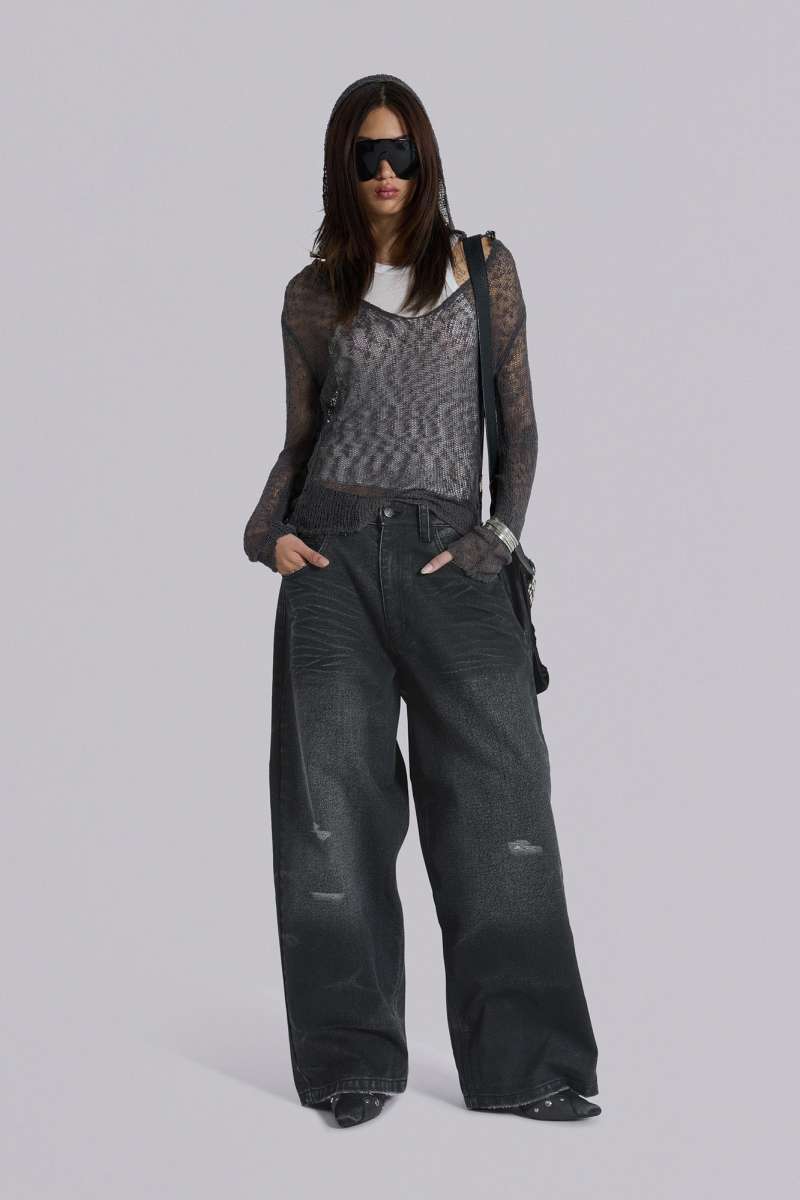 Jaded London Black Cinch XL Colossus Jeans Black