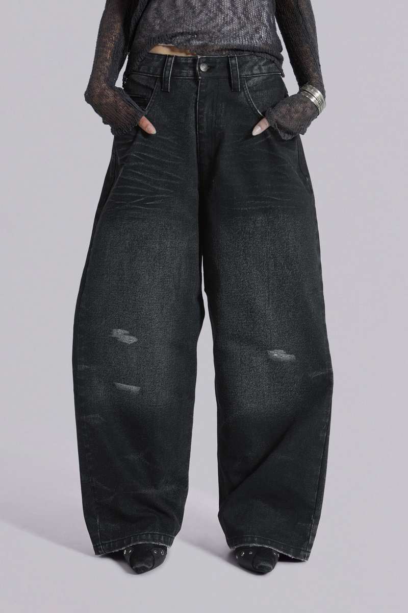 jaded london Black Cinch XL Colossus Jeans Black