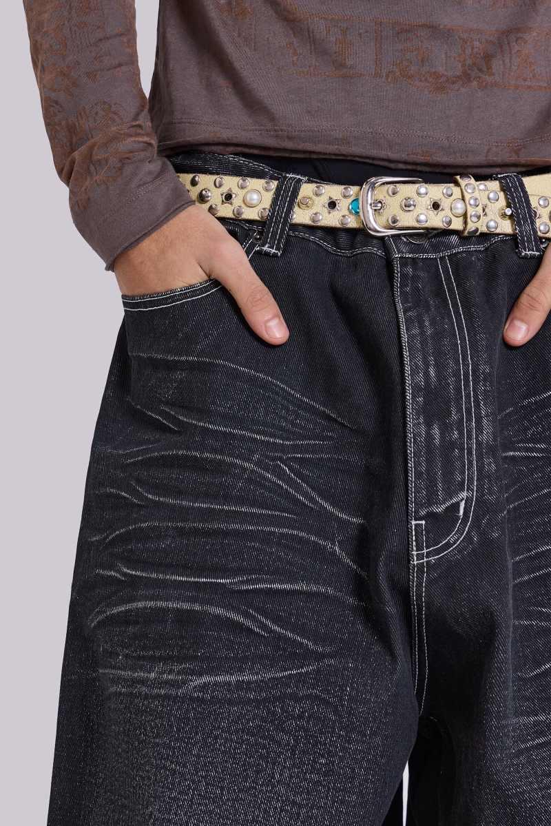 Jaded London Black Coated XL Colossus Jeans Black