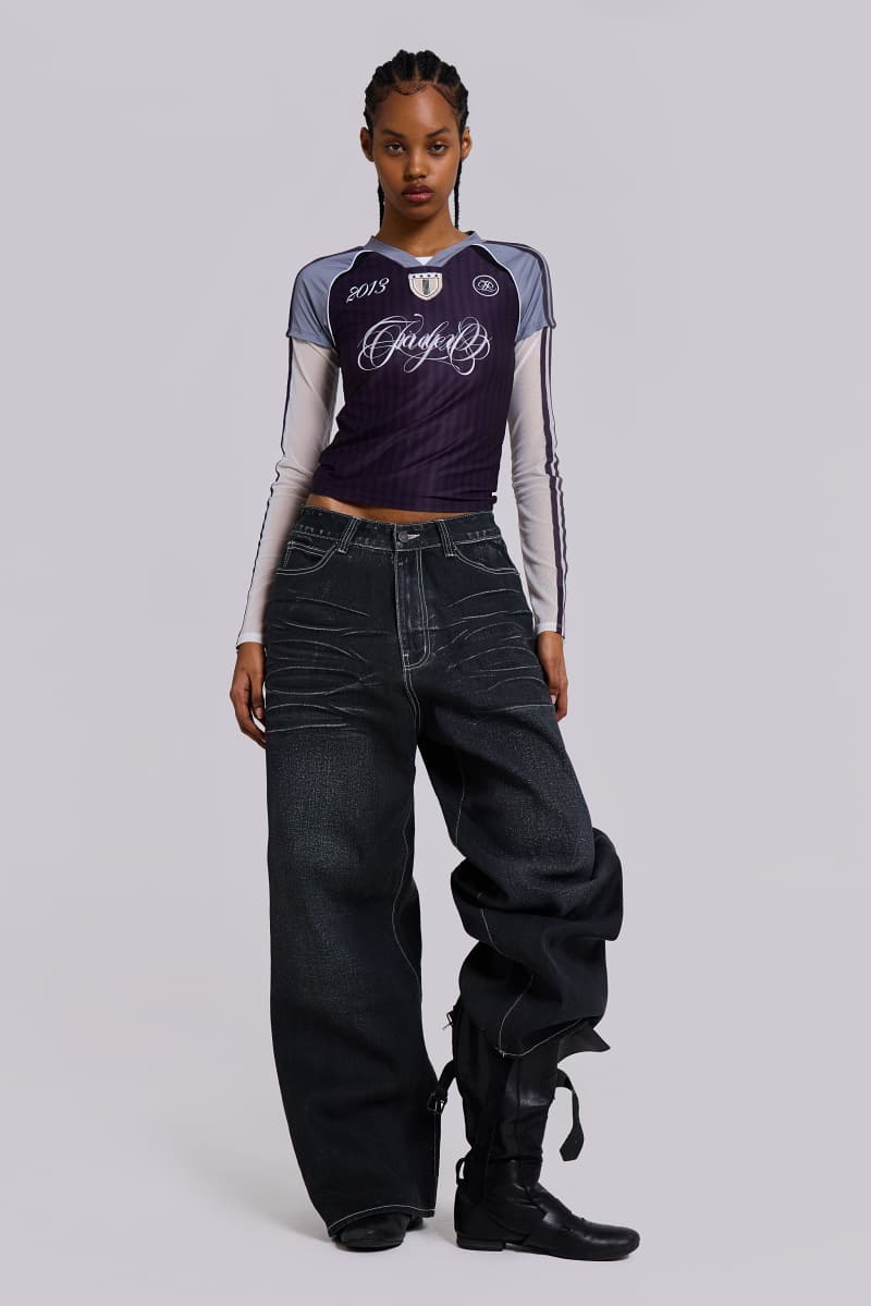 Jaded London Black Coated XL Colossus Jeans Black