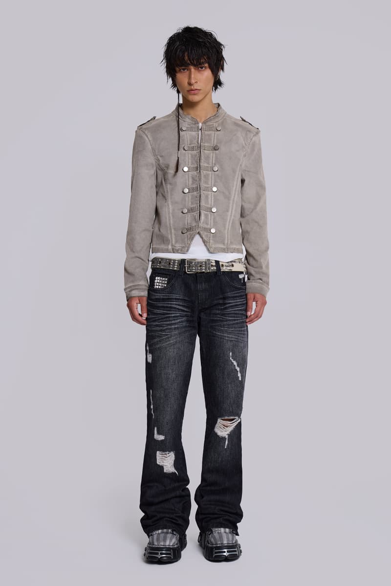 Jaded London Black Cross Stud Drift Jeans Black