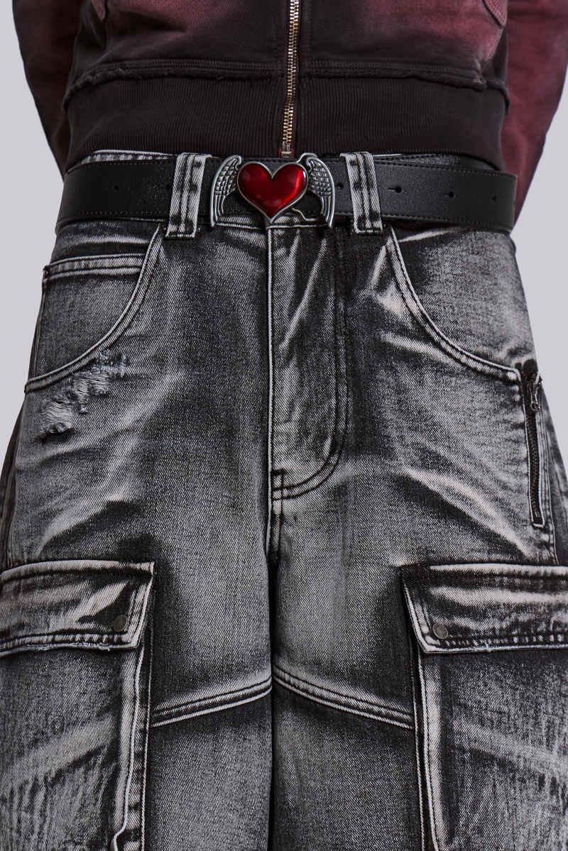 jaded london Black Cupid Belt Black