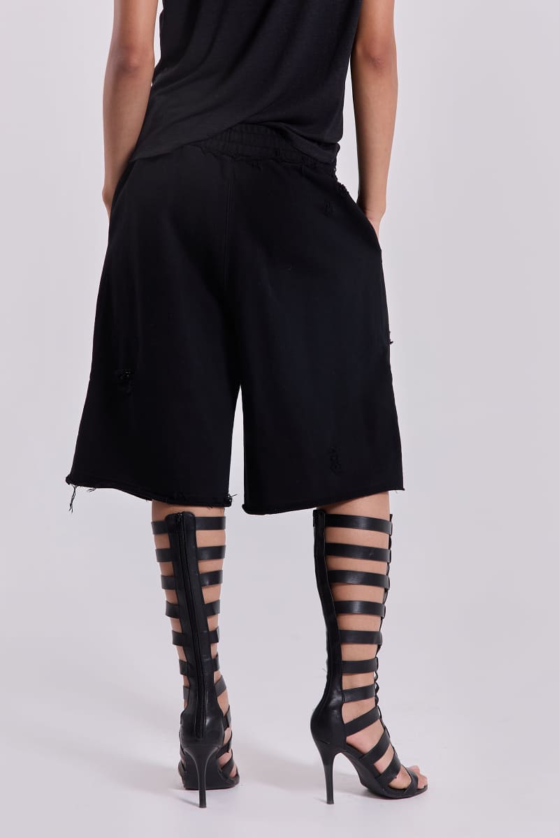 Jaded London Black Distressed Monster Shorts Black
