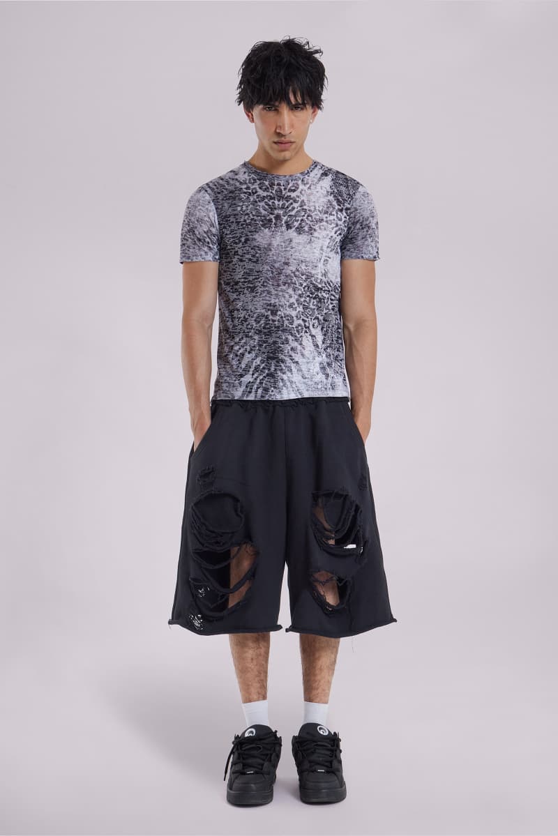 Jaded London Black Distressed Monster Shorts Black