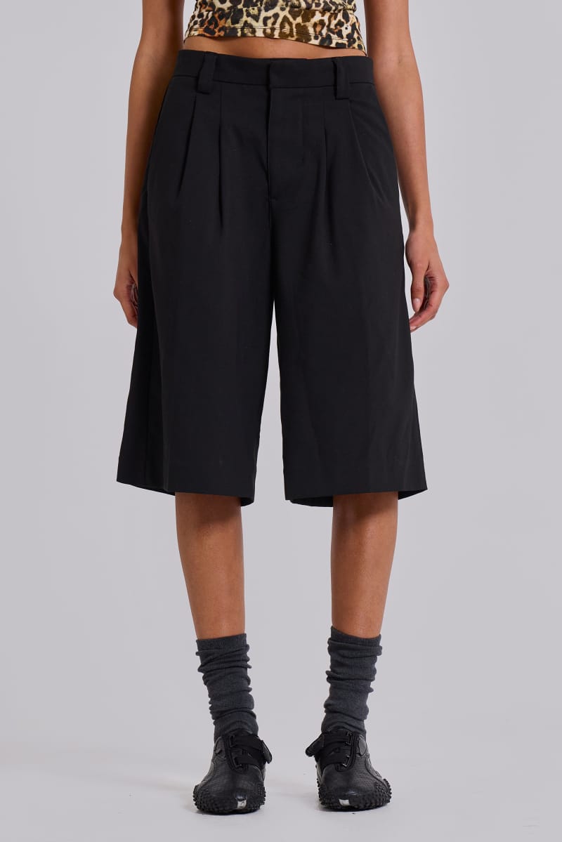 Jaded London Black Goliath Tailored Shorts Black