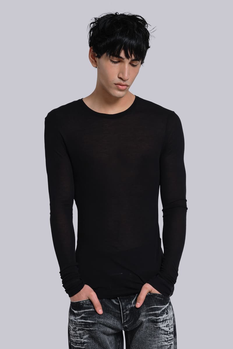 Jaded London Black Haze Long Sleeve Top Black