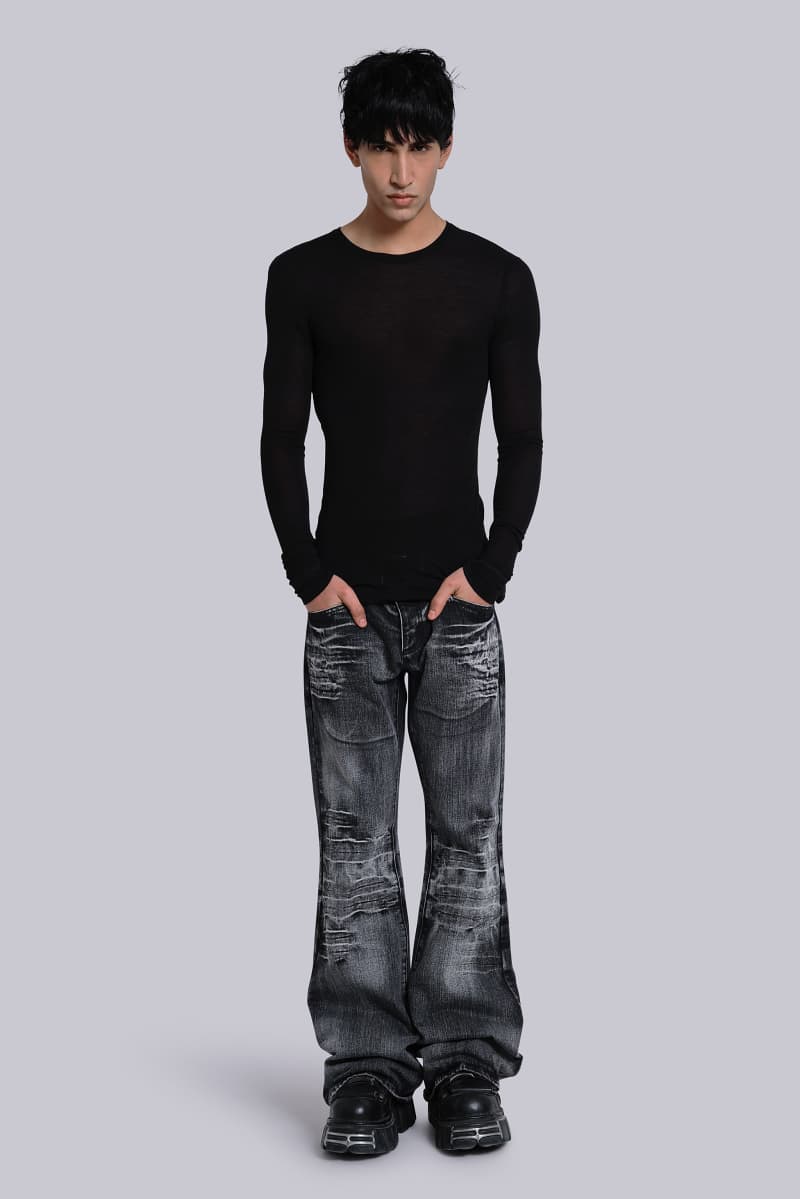 jaded london Black Haze Long Sleeve Top Black