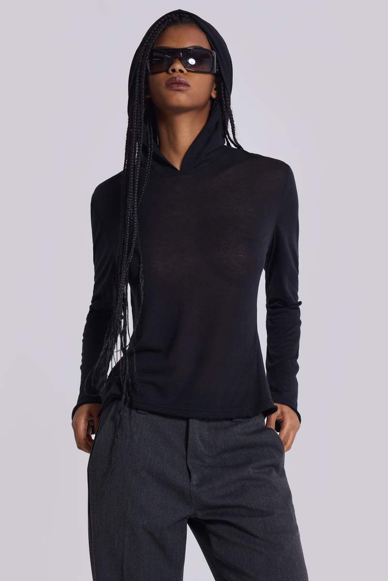 jaded london Black Mist Hoodie Black