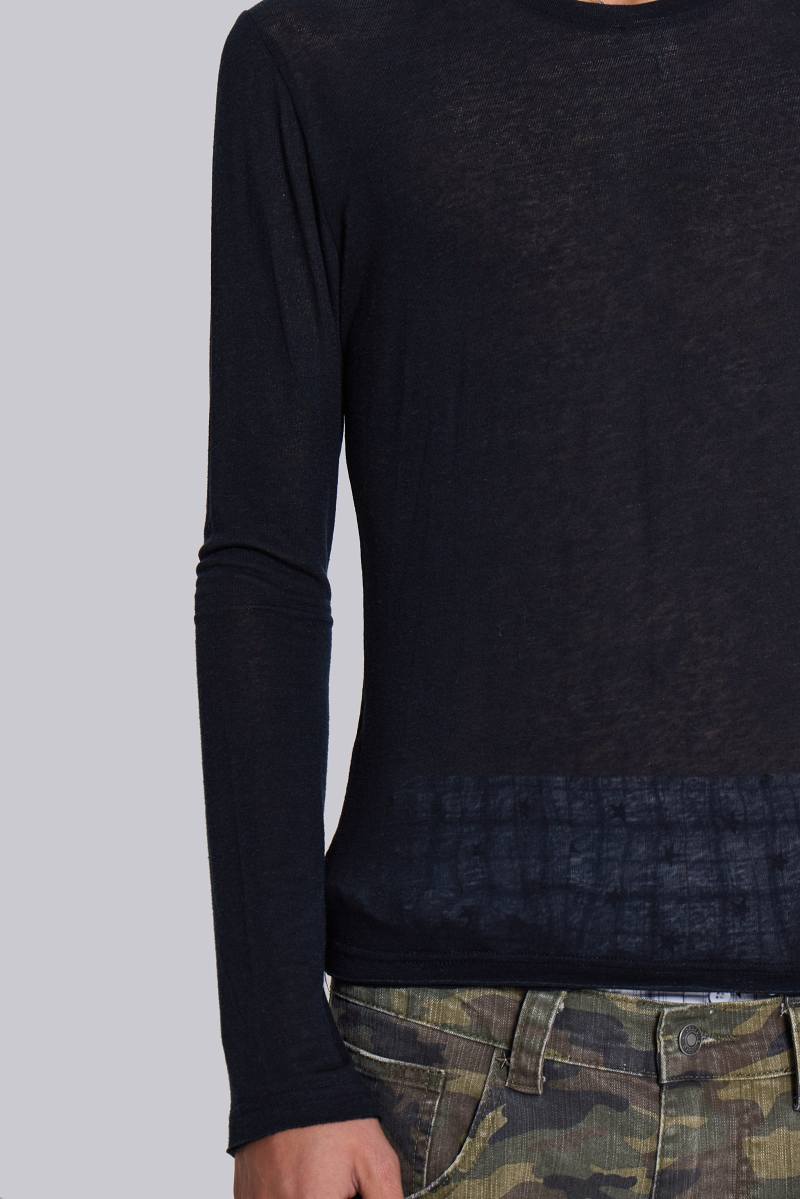 Jaded London Black Mist Long Sleeve Top Black