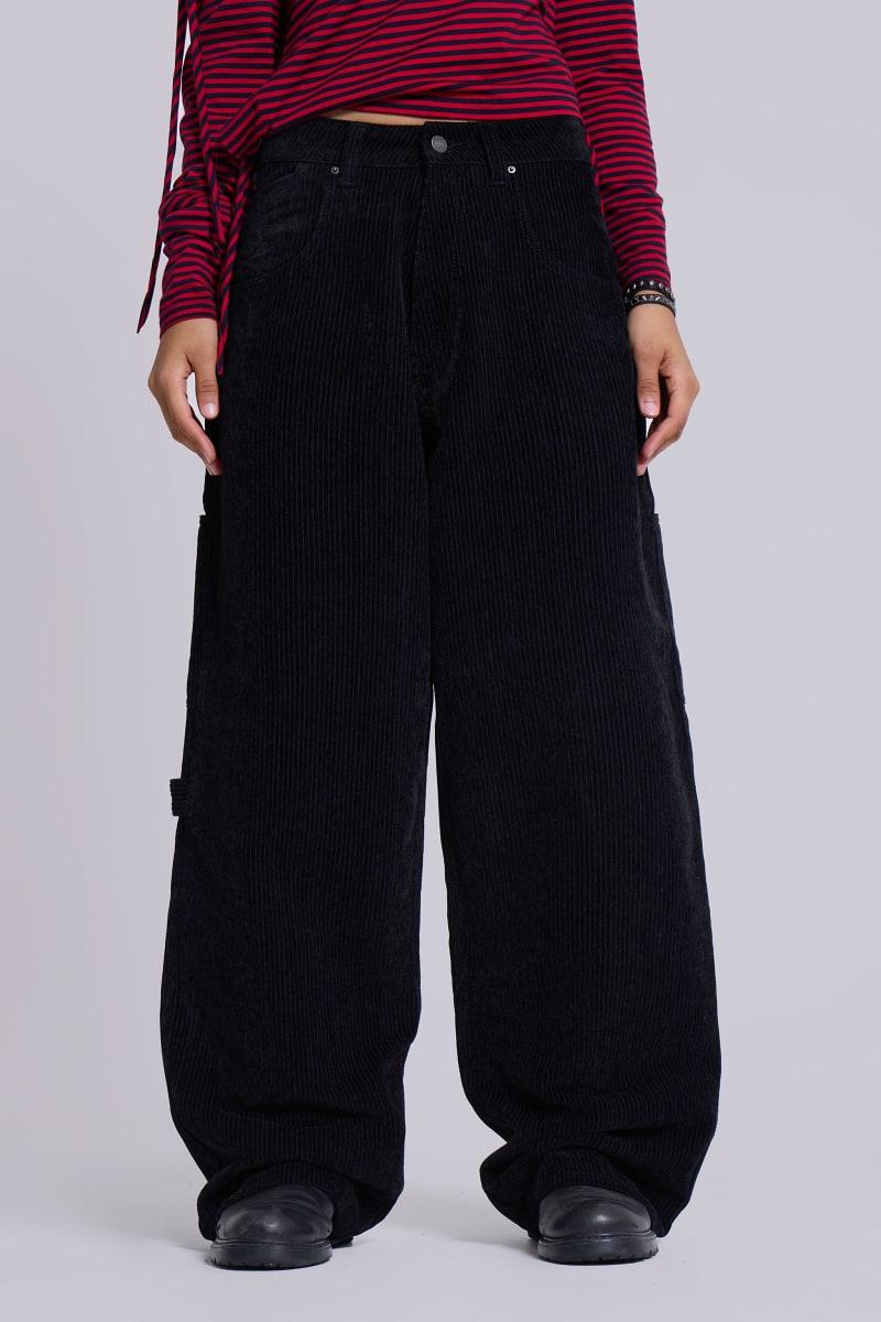 Jaded London Black Skull Cord Colossus Jeans Black