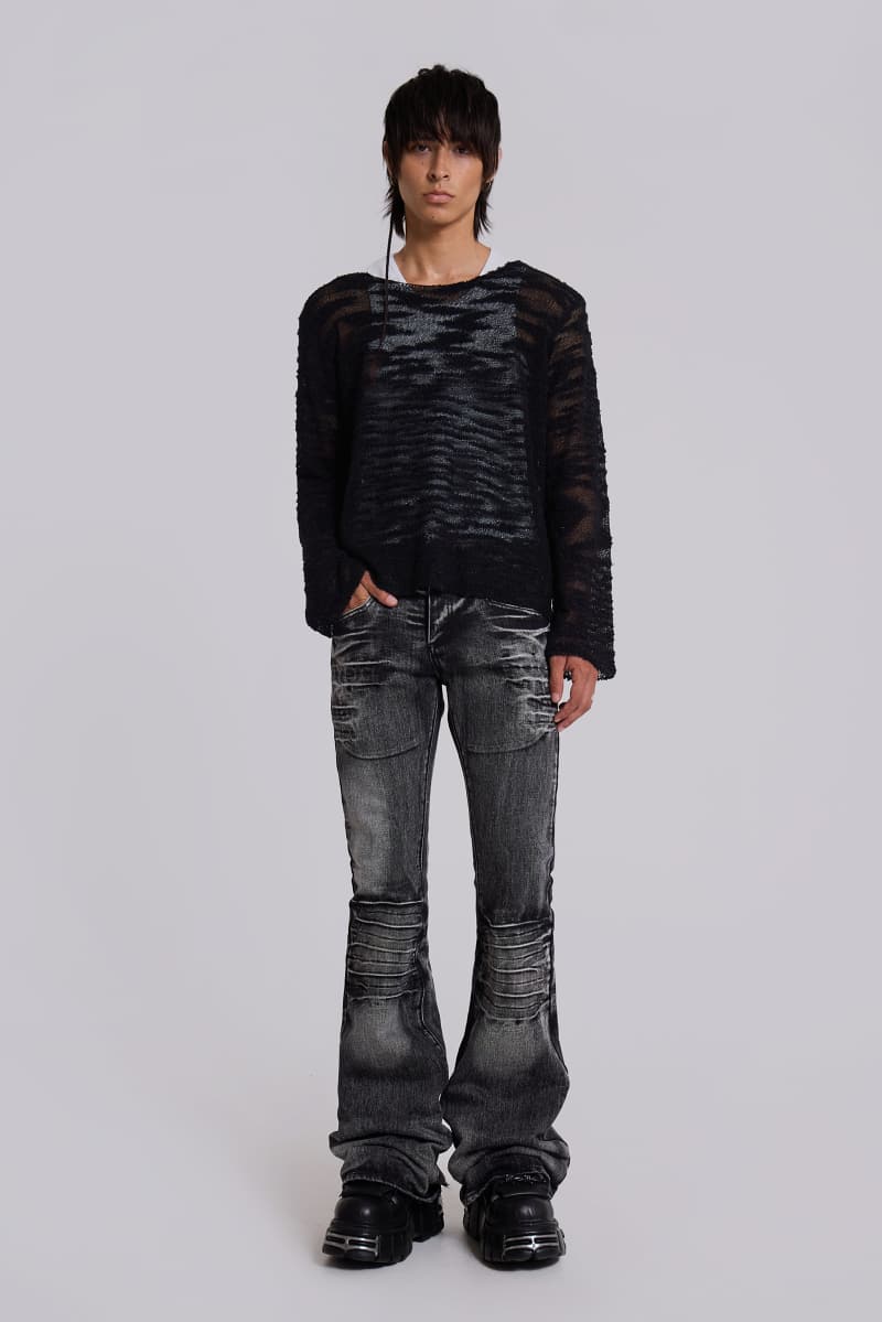 Jaded London Black Stray Knit Black
