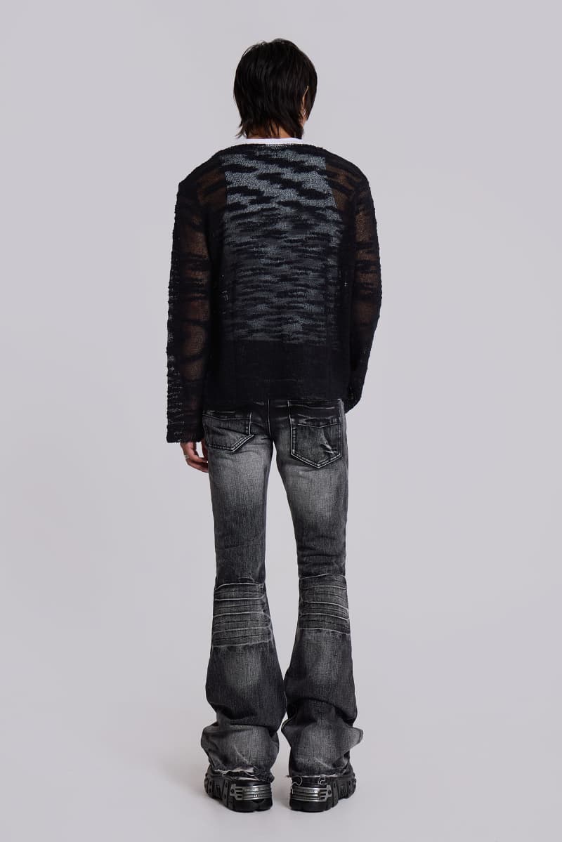 Jaded London Black Stray Knit Black