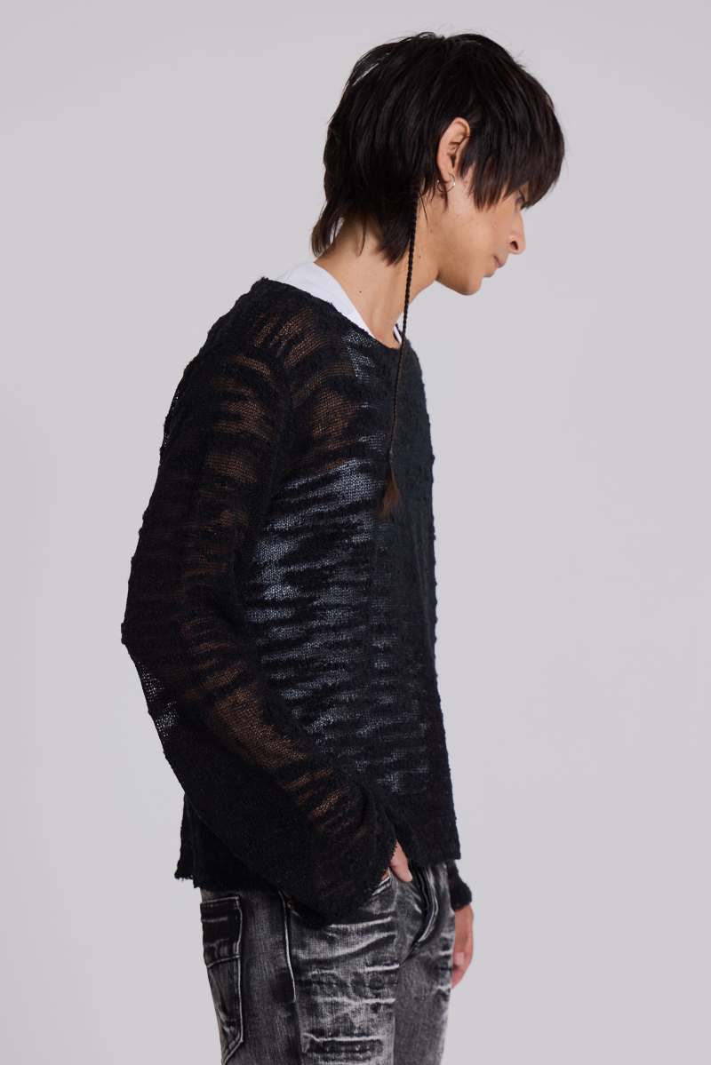Jaded London Black Stray Knit Black