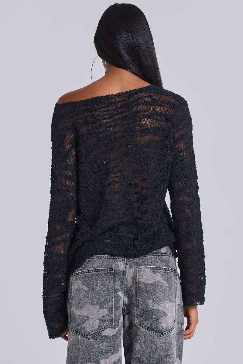 Jaded London Black Stray Knit Black