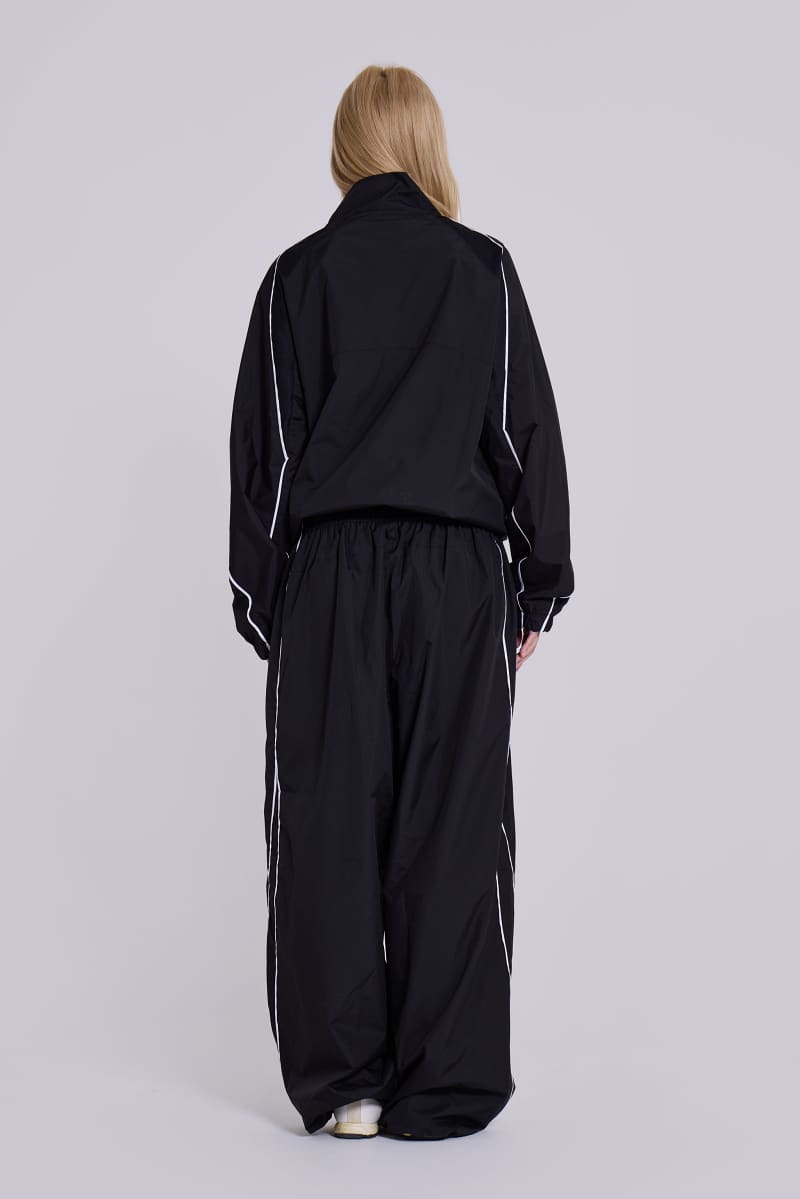 Jaded London Black Vapor Tracksuit Bottoms Black