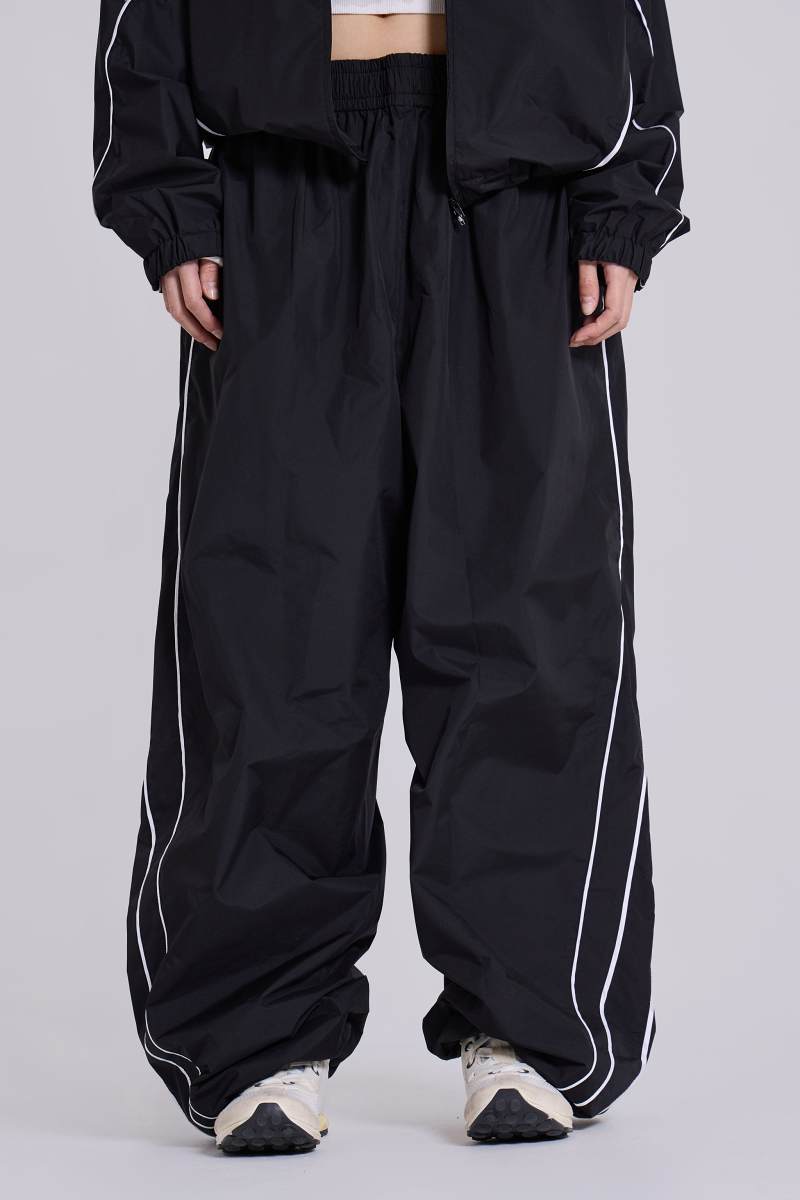 Jaded London Black Vapor Tracksuit Bottoms Black