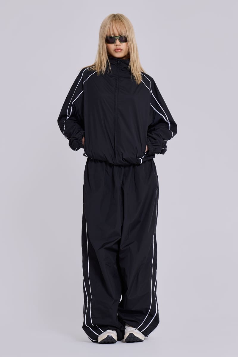 Jaded London Black Vapor Tracksuit Top Black