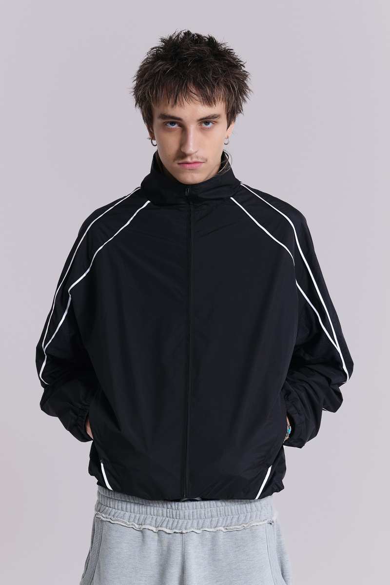 Jaded London Black Vapor Tracksuit Top Black