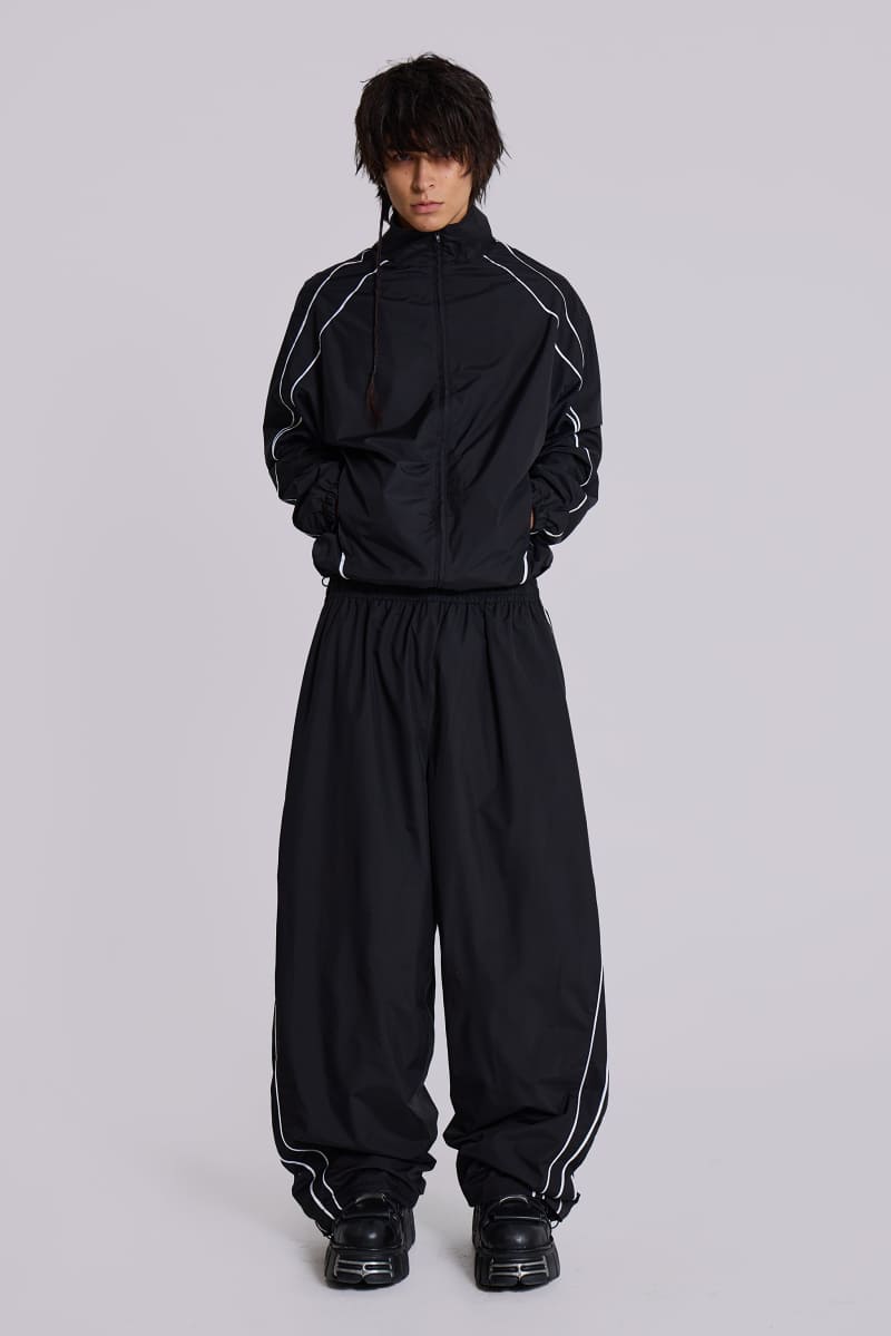 Jaded London Black Vapor Tracksuit Top Black