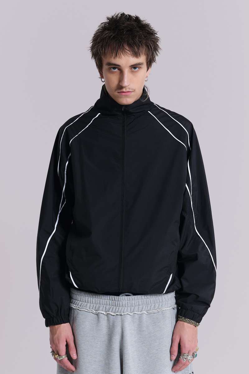 Jaded London Black Vapor Tracksuit Top Black