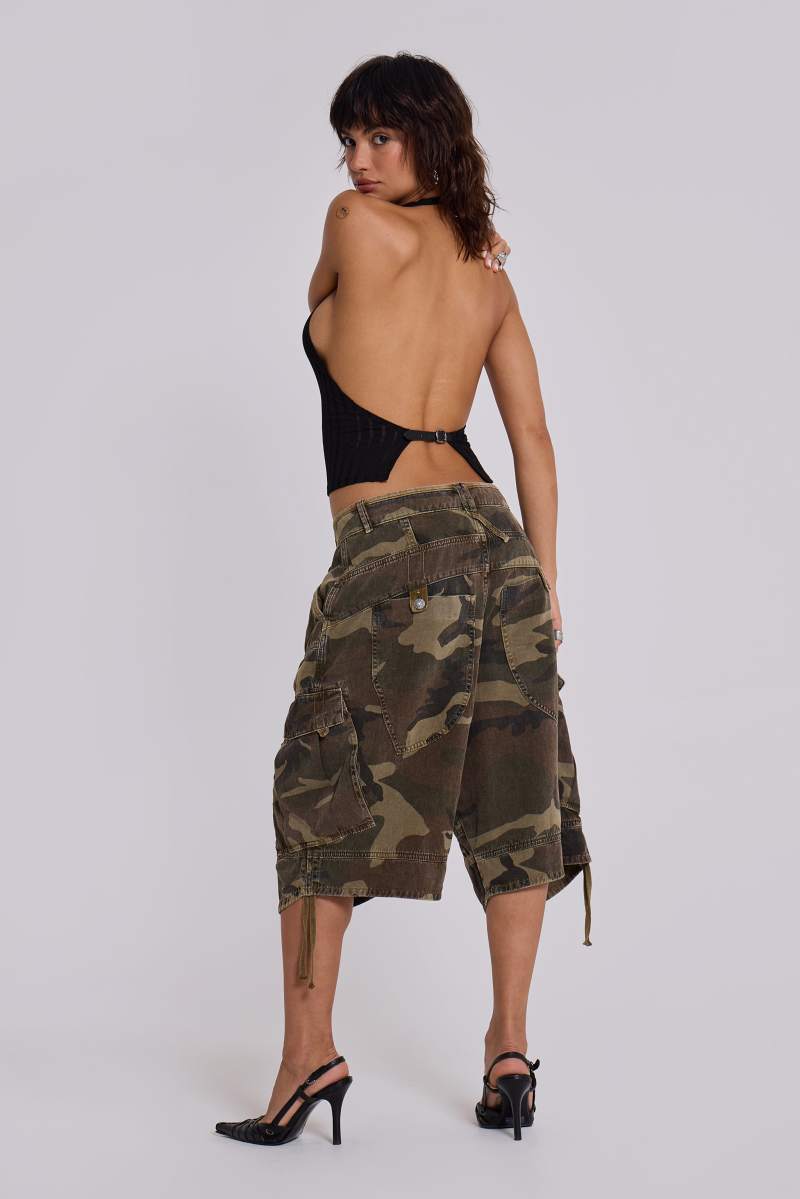 Jaded London Black Zene Backless Top Multi