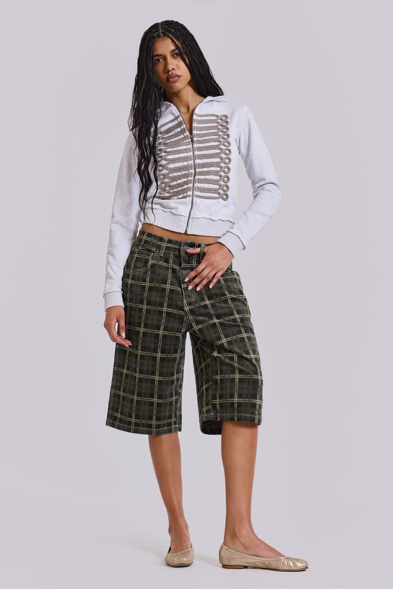 Jaded London Brooklyn Cord Jumbo Jorts Green