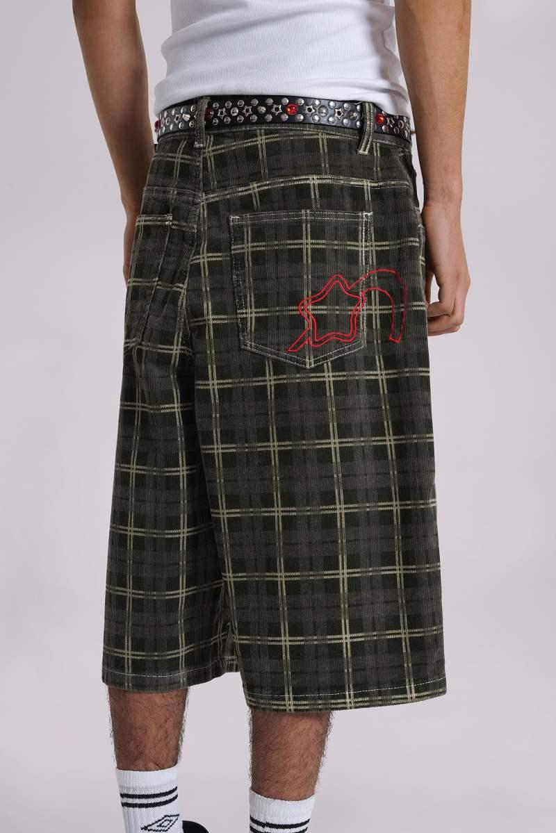 Jaded London Brooklyn Cord Jumbo Jorts Green