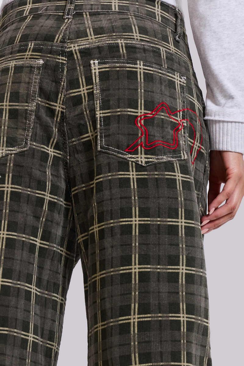 jaded london Brooklyn Cord Jumbo Jorts Green