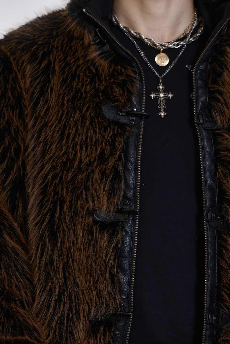 Jaded London Brown Mendoza Faux Fur Jacket Brown