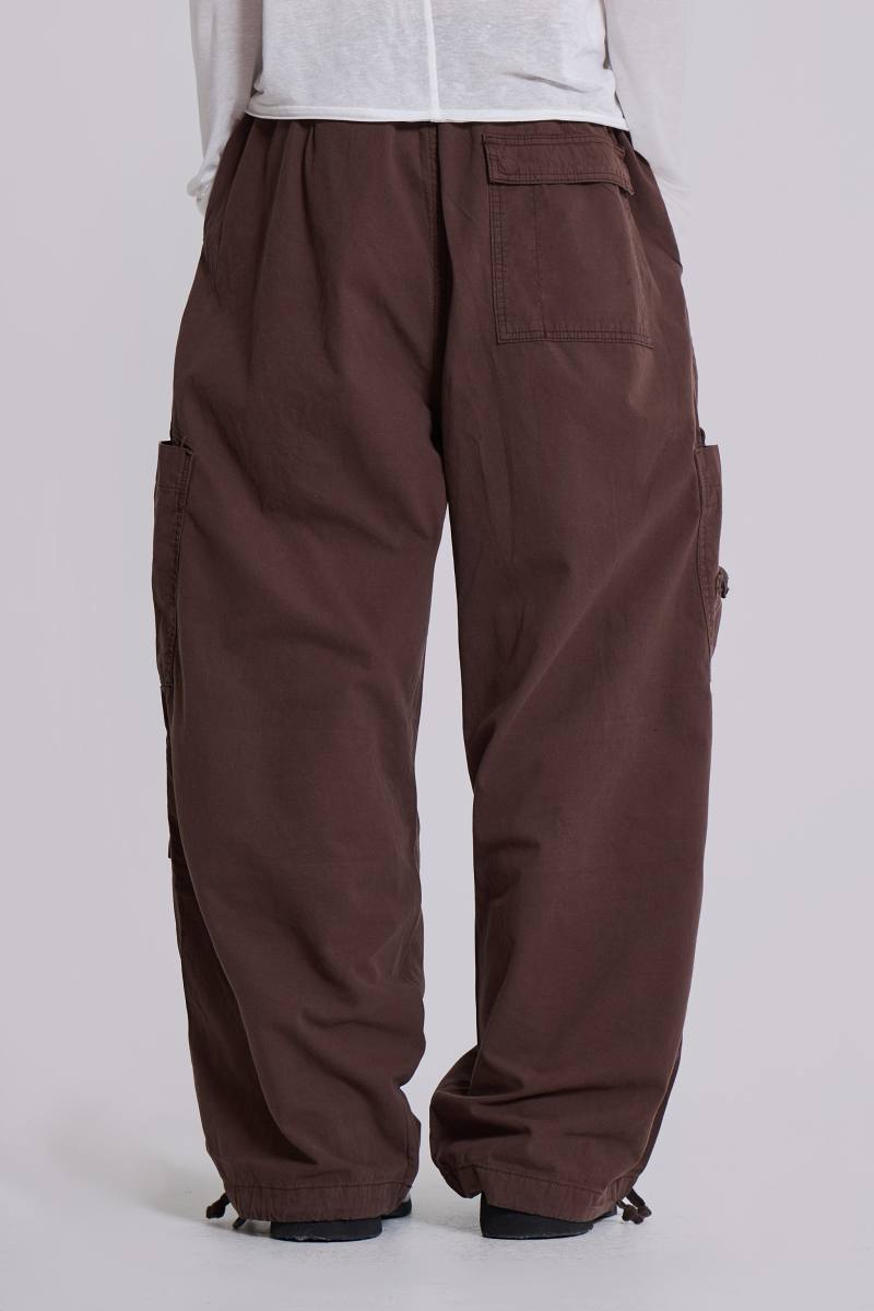 Jaded London Brown Parachute Cargo Pants Brown