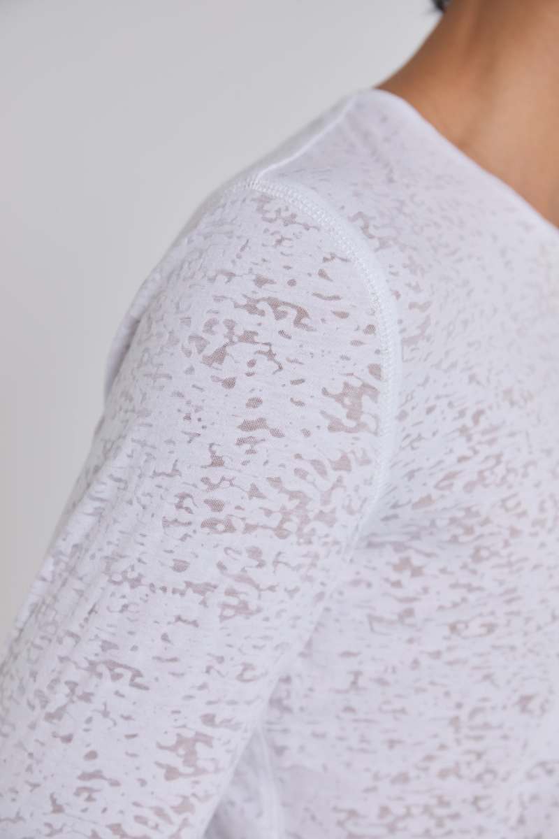 Jaded London Burnout Mist LS Top White