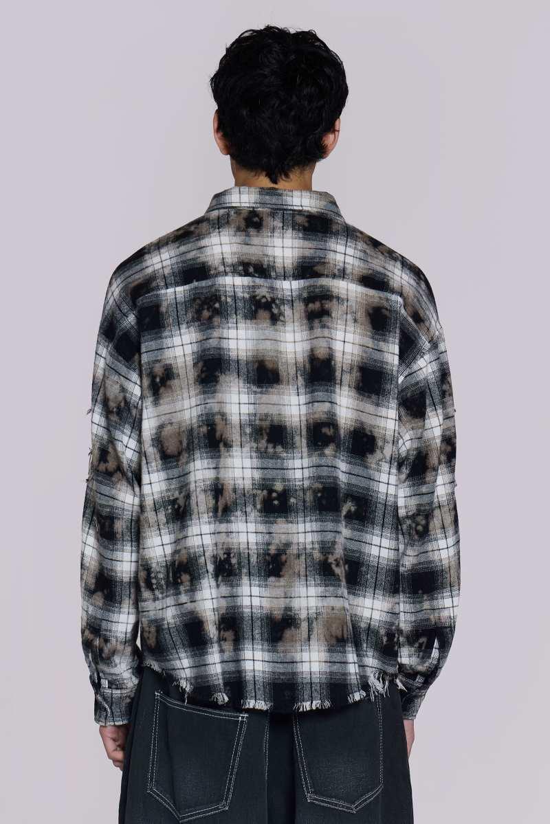 Jaded London Burnout Plaid Shirt Check