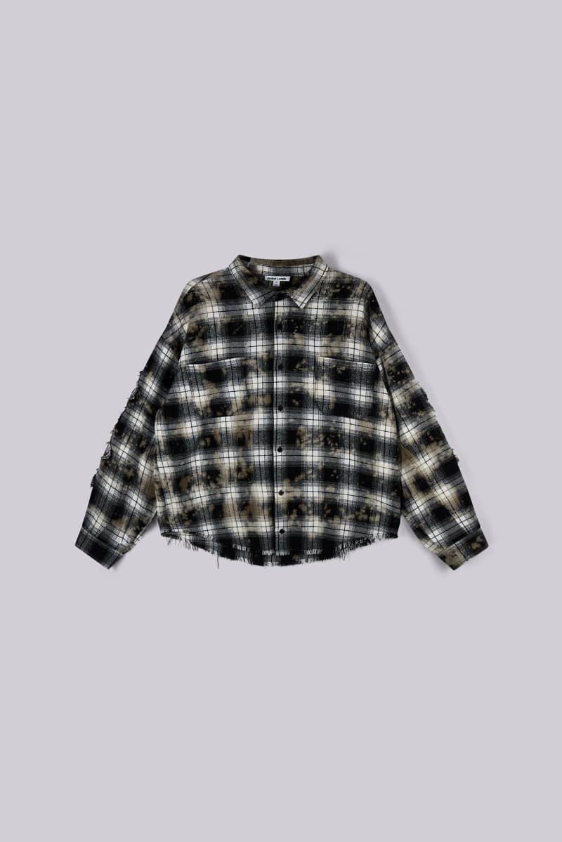 jaded london Burnout Plaid Shirt Check