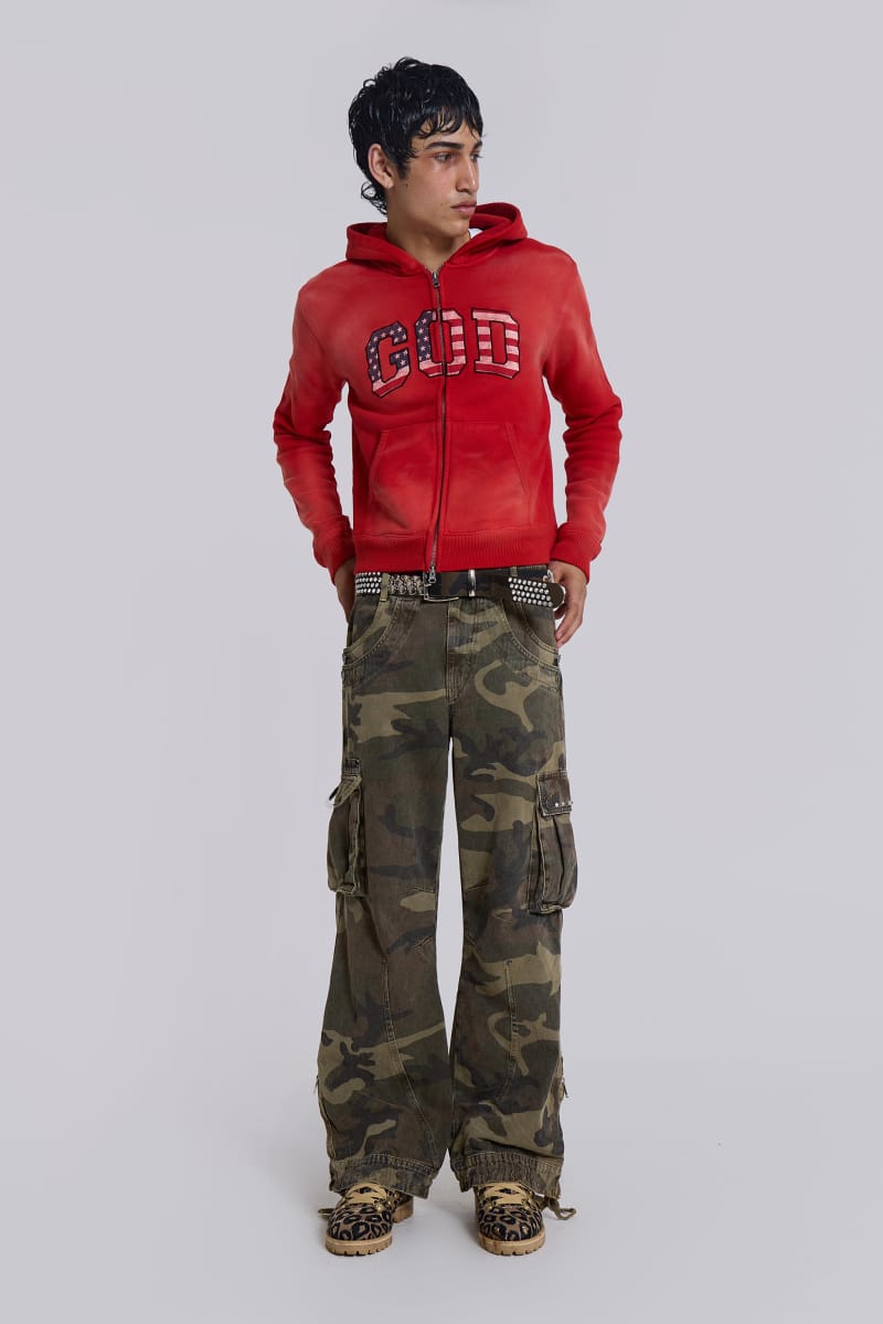 Jaded London Camo Trooper Cargo Pants Khaki