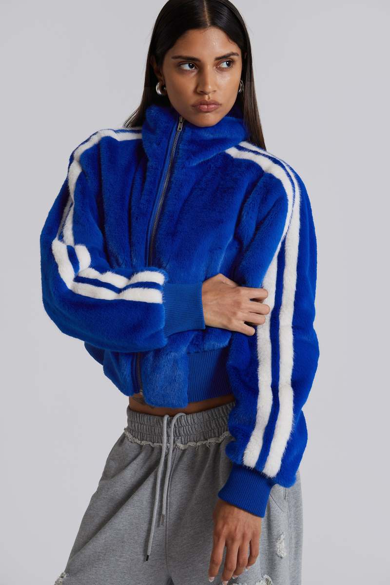 Jaded London Challenger Faux Fur Coat Blue