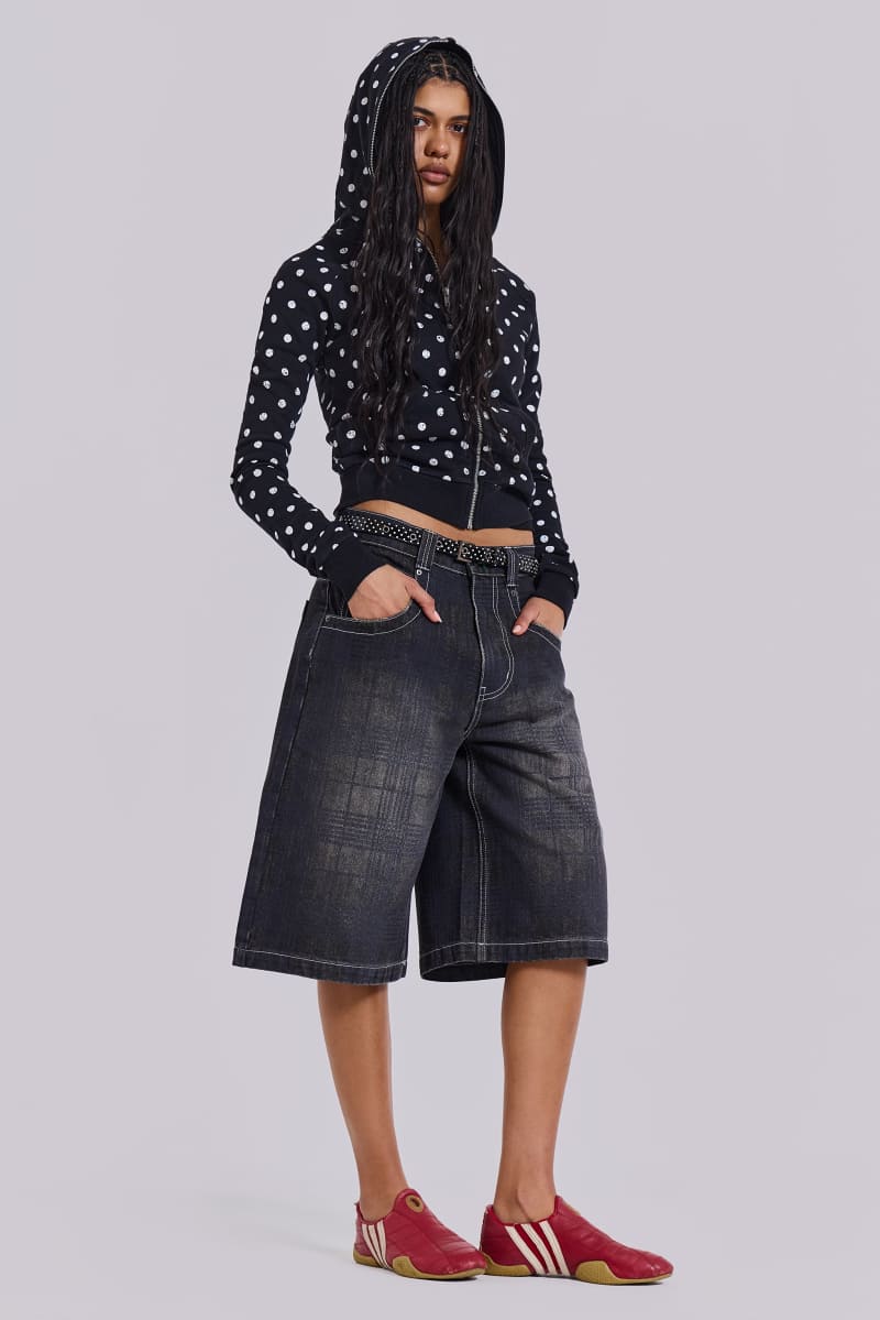 Jaded London Check XL Colossus Jorts Blue